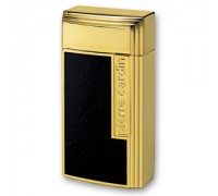 MF-210-03 Зажигалка "Pierre Cardin" для сигар, газовая турбо, цвет золотой/черный лак, 3.5х1.6х7 см