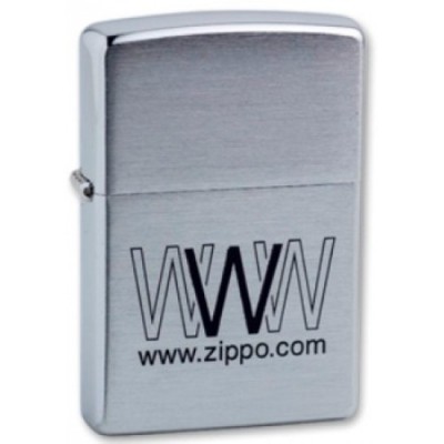 200 WWW.ZIPPO.COM Зажигалка Zippo широкая, Brushed Chrome
