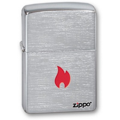 200 Flame Зажигалка ZIPPO широкая, Brushed Chrome