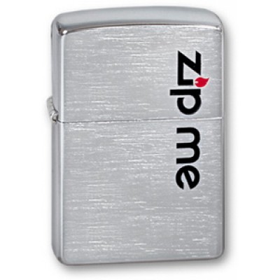 200 Zip Me (87z.069) Зажигалка Zippo широкая, Brushed Chrome