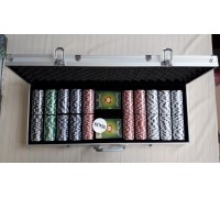 MARP034D Набор для покера в алюминиевом кейсе, 500 фишек по 11,5 г с номиналом, фишки - пластик, 571 x 230 x 65 мм
