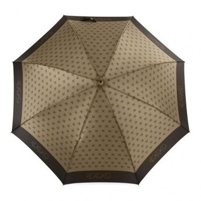 Зонт-трость "Три Слона" женский №1888-5, купол R=60 см, 8 спиц, ручка крюк кожа, бронзовый