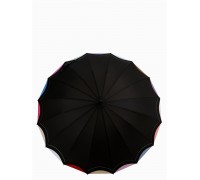 Зонт-трость "Три Слона" женский №2161 черный, купол 60 см (D=103 см), 16 спиц