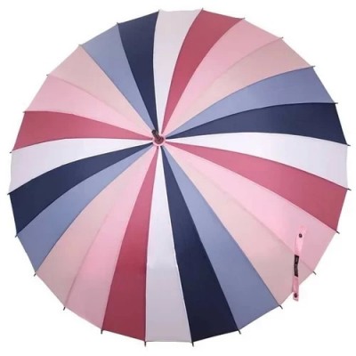 Зонт-трость "Три Слона" женский №2400-1, купол 55 см (D=97 см), 24 спицы, розово-синий