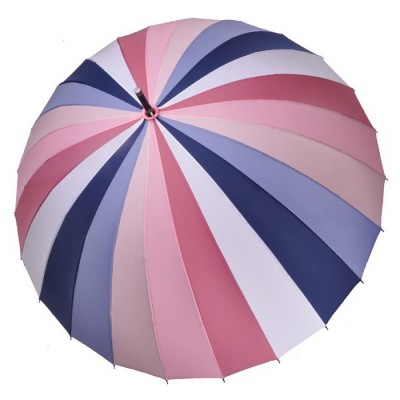 Зонт-трость "Три Слона" женский №2400-1, купол 55 см (D=97 см), 24 спицы, розово-синий