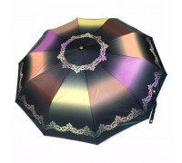 Зонт "Три Слона" женский №310-1, купол D=103 см, 10 спиц, суперавтомат коричневый/орнамент