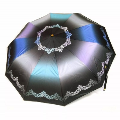 Зонт "Три Слона" женский №310-3, купол D=103 см, 10 спиц, суперавтомат черно-синий