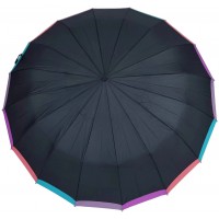 Зонт "Три Слона" женский №3161-black, купол R=58 см, суперавтомат, 16 спиц