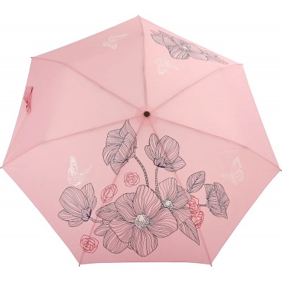 Зонт "Три Слона" женский №368-K-3, облегченный, купол R=58 см, нежно-розовый