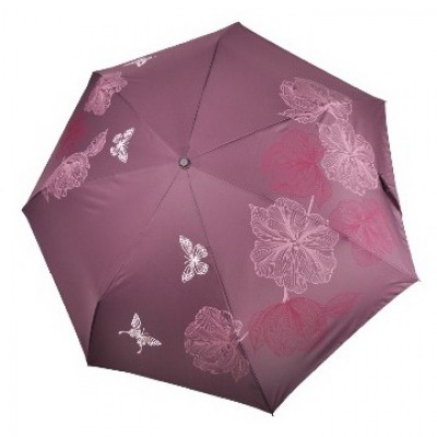 Зонт "Три Слона" женский №368-K-5, облегченный, купол R=58 см, цвет: сливовый