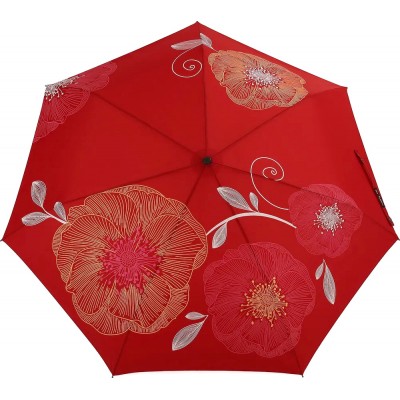 Зонт "Три Слона" женский №368-K-6, облегченный, купол R=58 см, красный