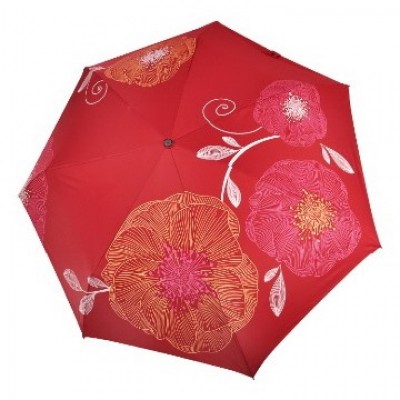 Зонт "Три Слона" женский №368-K-6, облегченный, купол R=58 см, красный