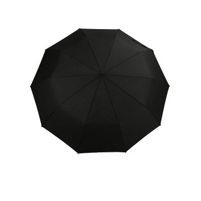 Зонт "Три Слона" мужской №510-L, радиус купола 58 см (D=104 см), 10 спиц, черный, ручка крюк кожа