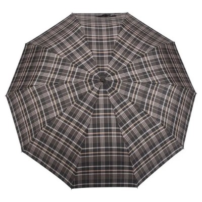 Зонт "Три Слона" мужской №6155-06, купол D=108 см,10 спиц, черный, ручка прямая пластик