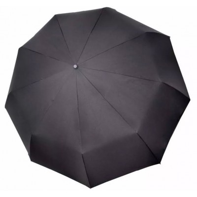 Зонт "Три Слона" мужской №700, радиус купола 70 см (D=122 см), 9 спиц, черный, ручка прямая пластик