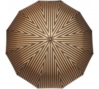 Зонт "Три Слона" мужской № 7121-1, радиус купола 70 см (D=124 см), 12 спиц, коричневый с золотом, ручка прямая пластик