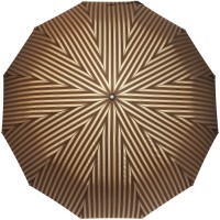 Зонт "Три Слона" мужской № M7121-1, радиус купола 70 см (D=124 см), 12 спиц, коричневый с золотом, ручка прямая пластик