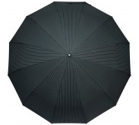 Зонт "Три Слона" мужской № 7121-3, радиус купола 70 см (D=124 см), 12 спиц, черный в полоску, ручка прямая пластик