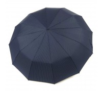 Зонт "Три Слона" мужской № 7121-5, радиус купола 70 см (D=124 см), 12 спиц, синий в полоску, ручка прямая пластик